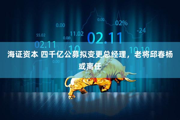 海证资本 四千亿公募拟变更总经理，老将邱春杨或离任